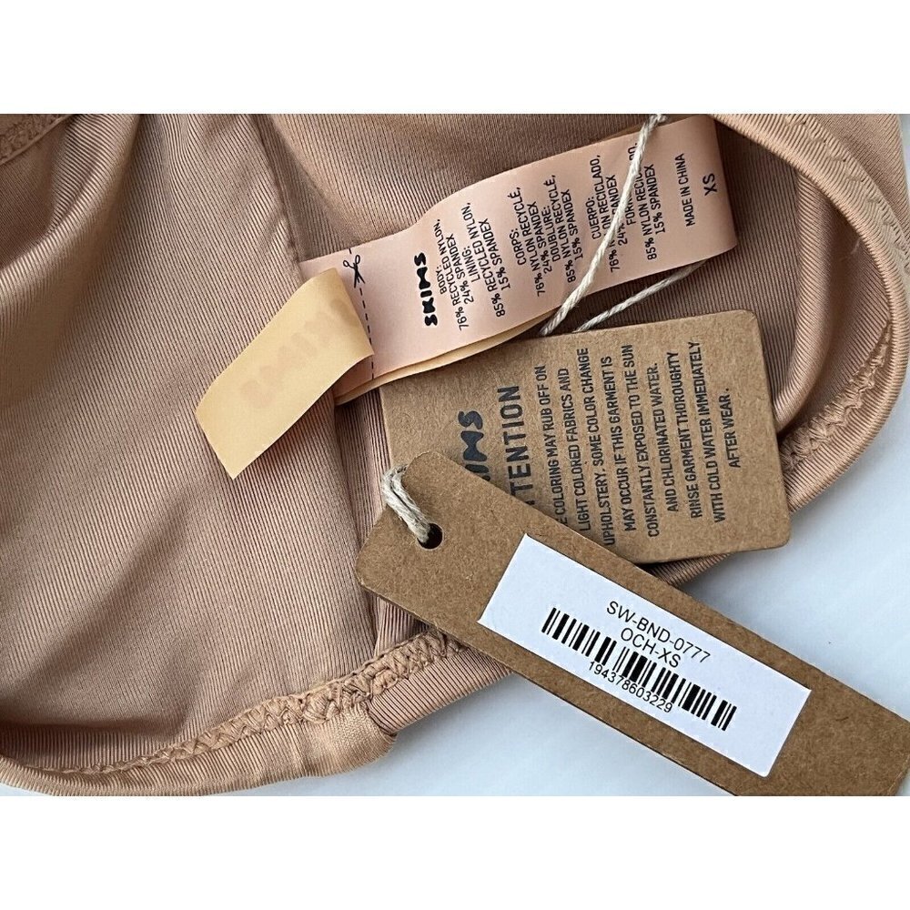 SKIMS Swim Bandeau Beige Size XS Bikini Top Orche SW-BND-0777 - Picture 3 of 8